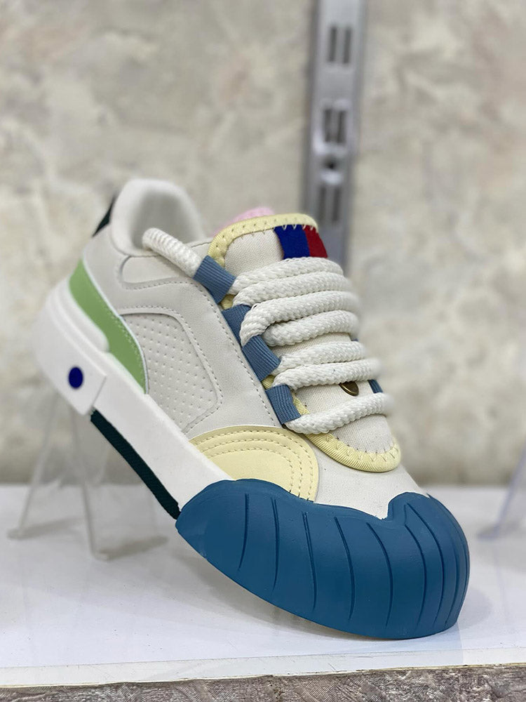 Color Contrast Rubber Toe Sneakers - Bold Muse Co