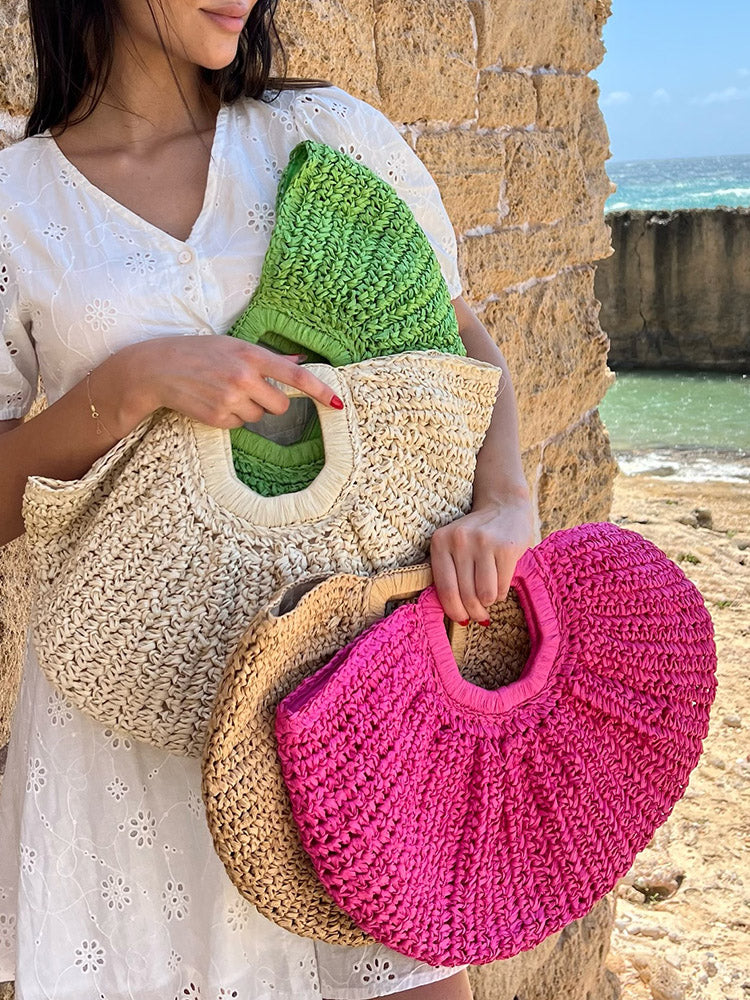 Beach Vibe Straw Bag & Hat - Bold Muse Co