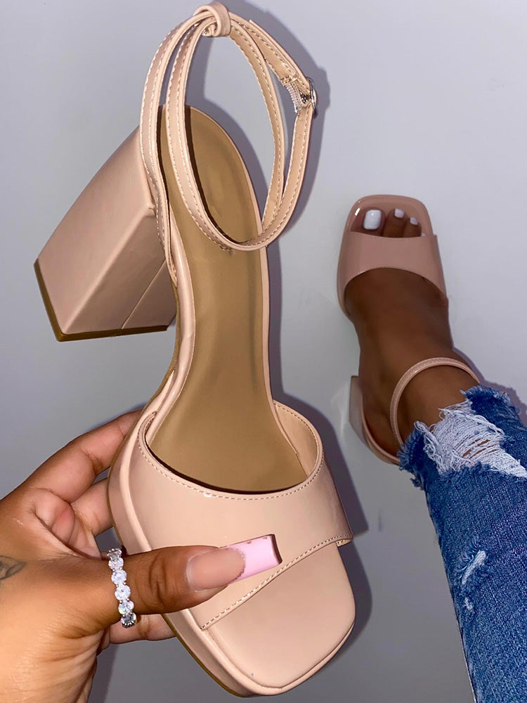 Leather Chunky Heel Sandals - Bold Muse Co