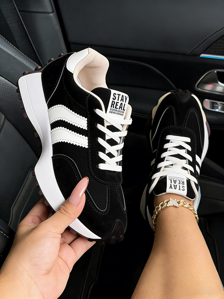 Classic Contrast Platform Sneakers