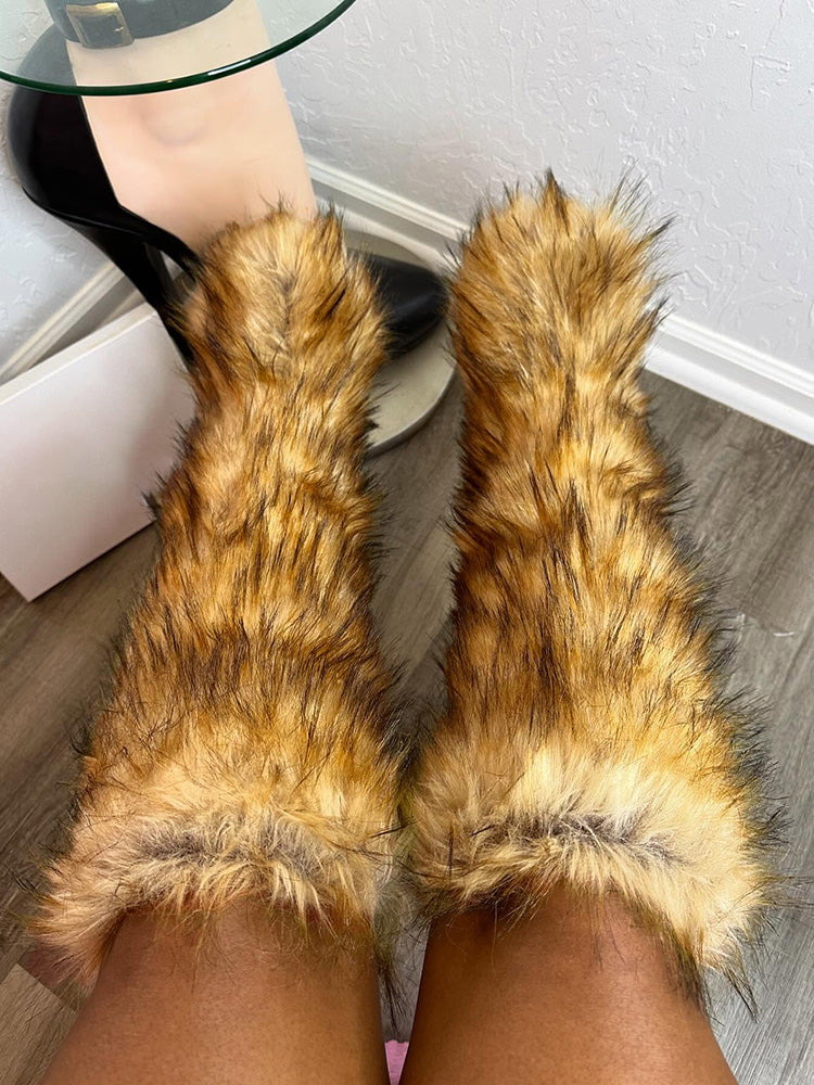 Faux Fur Statement Boots - Bold Muse Co