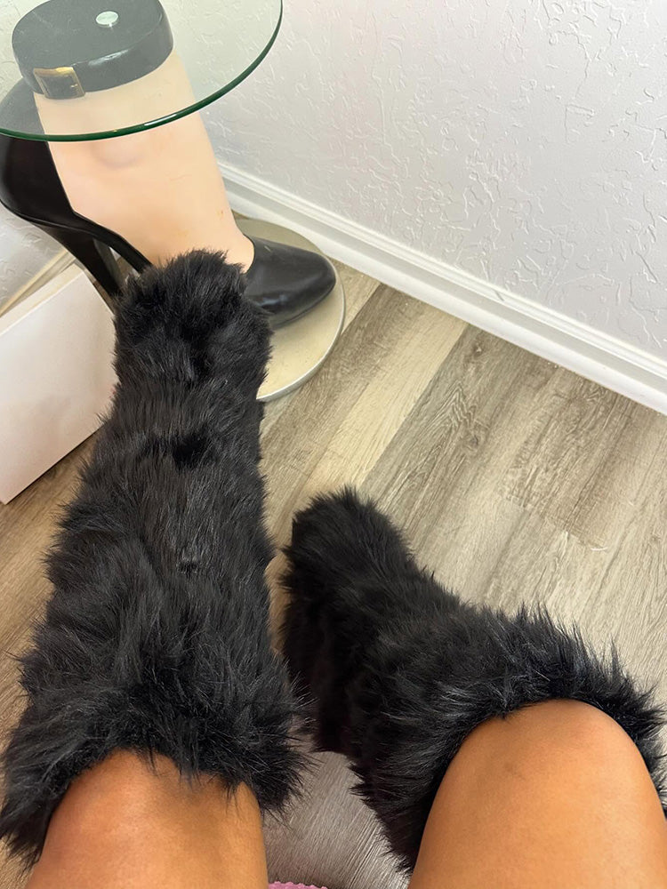 Faux Fur Statement Boots - Bold Muse Co