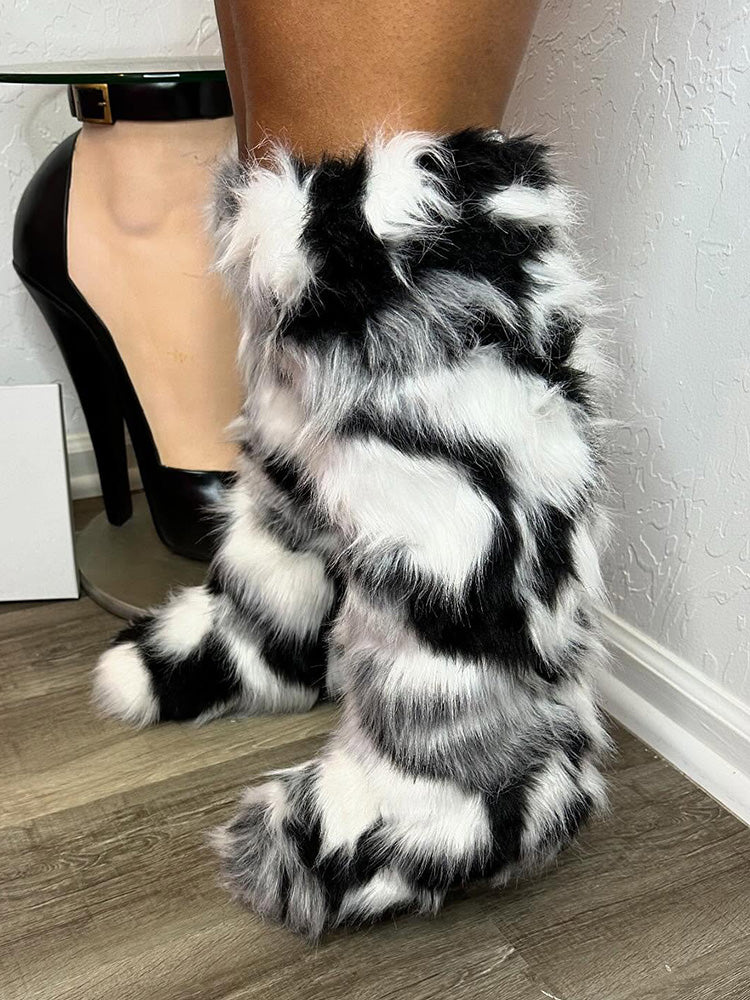 Faux Fur Statement Boots - Bold Muse Co