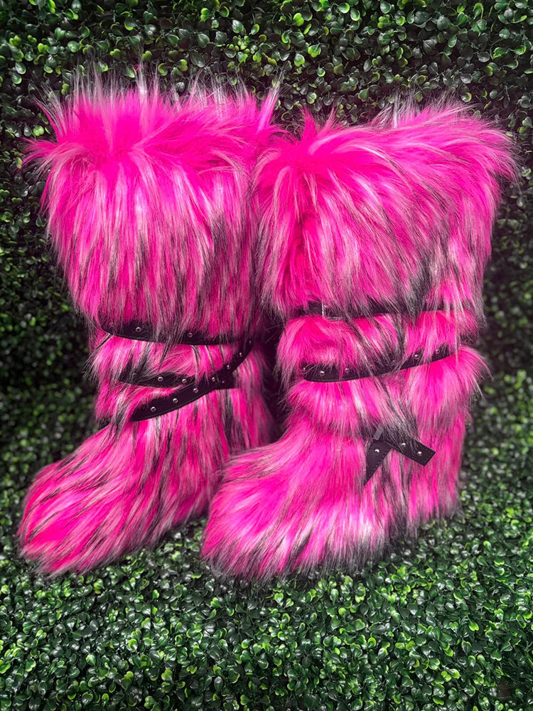Buckle Faux Fur Boots - Bold Muse Co