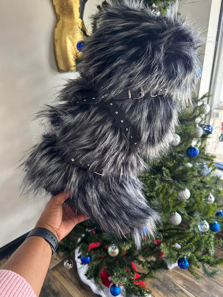 Buckle Faux Fur Boots - Bold Muse Co