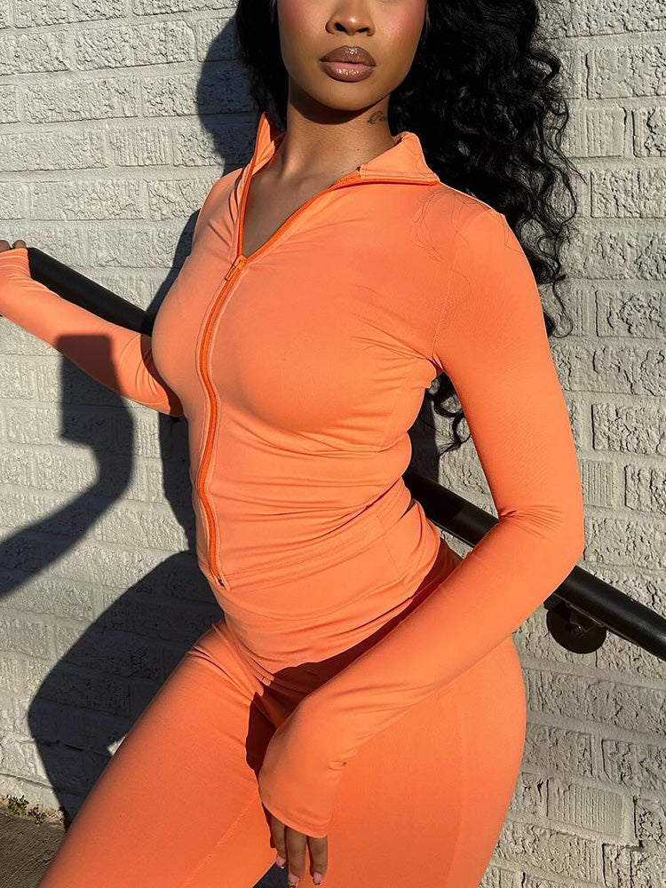 Sculpt Jacket & Flare Pants Set With Headband