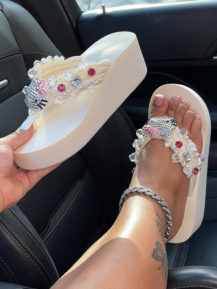 Cute Kitty Platform Flip Flops