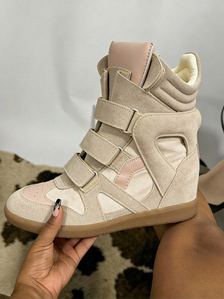 Suede Velcro Wedge Sneakers