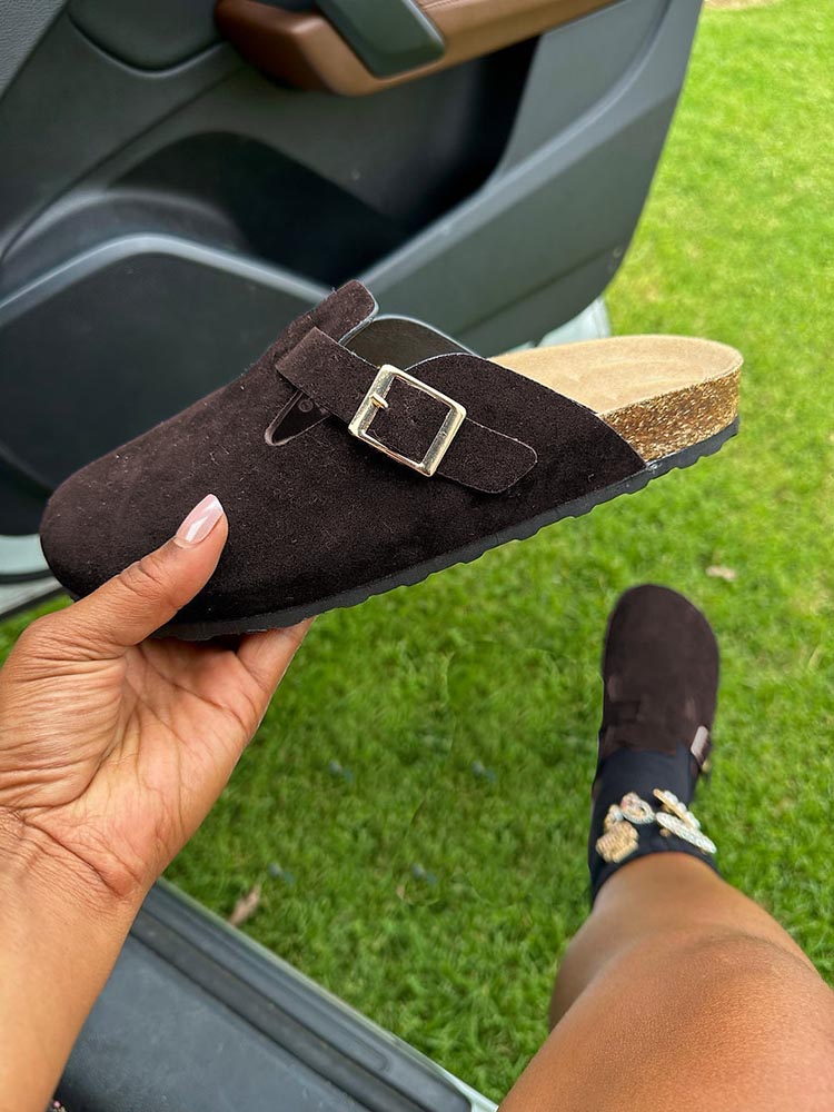 Suede Slip-On Sandals - Bold Muse Co