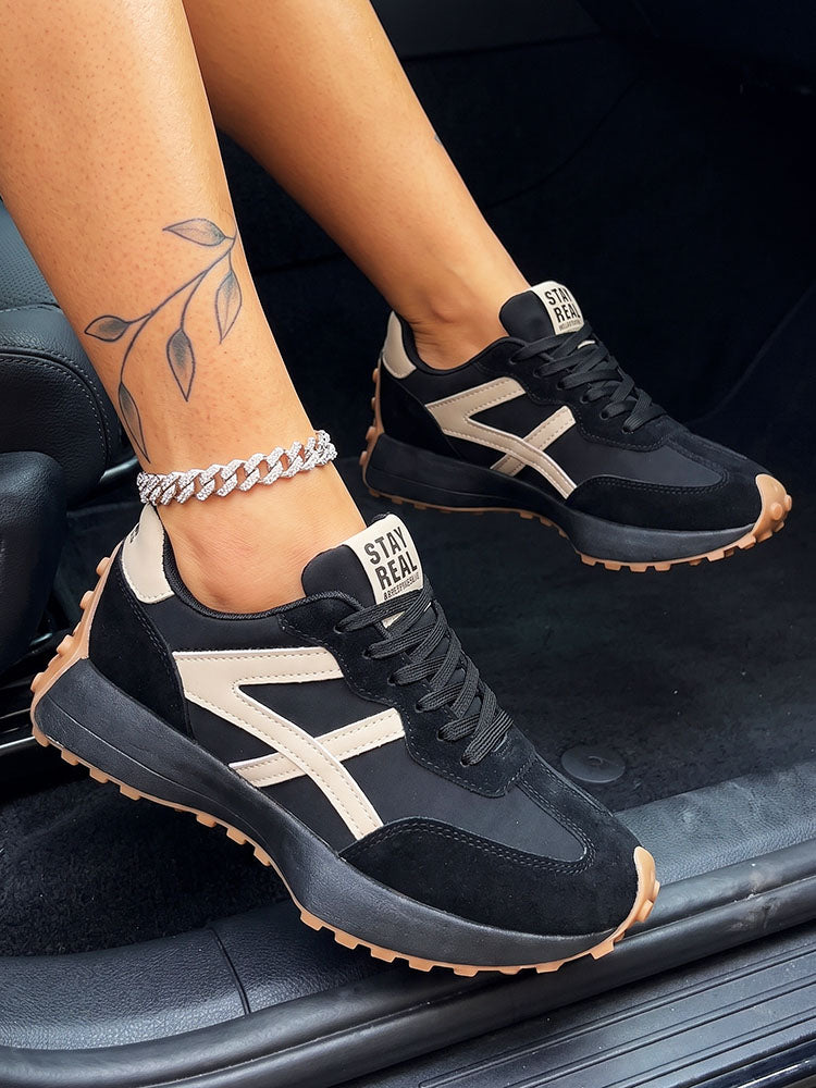 Classic Contrast Platform Sneakers