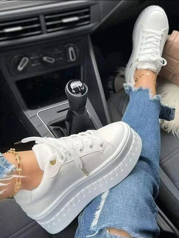 Platform Lace-up Sneakers - Bold Muse Co