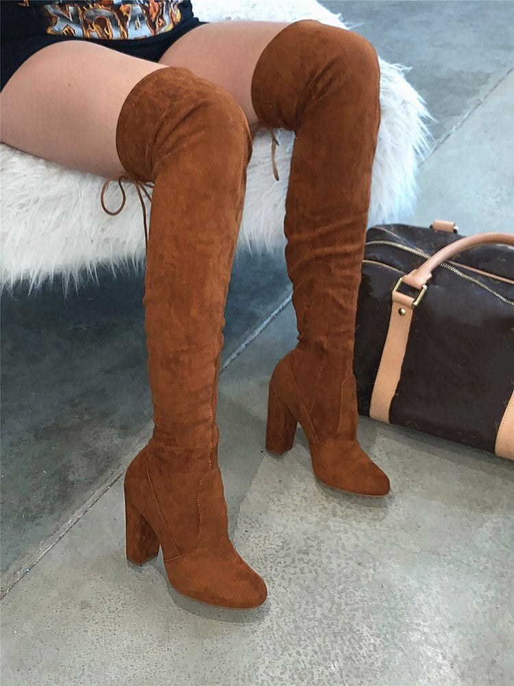 Suede Tie Back Boots - Bold Muse Co
