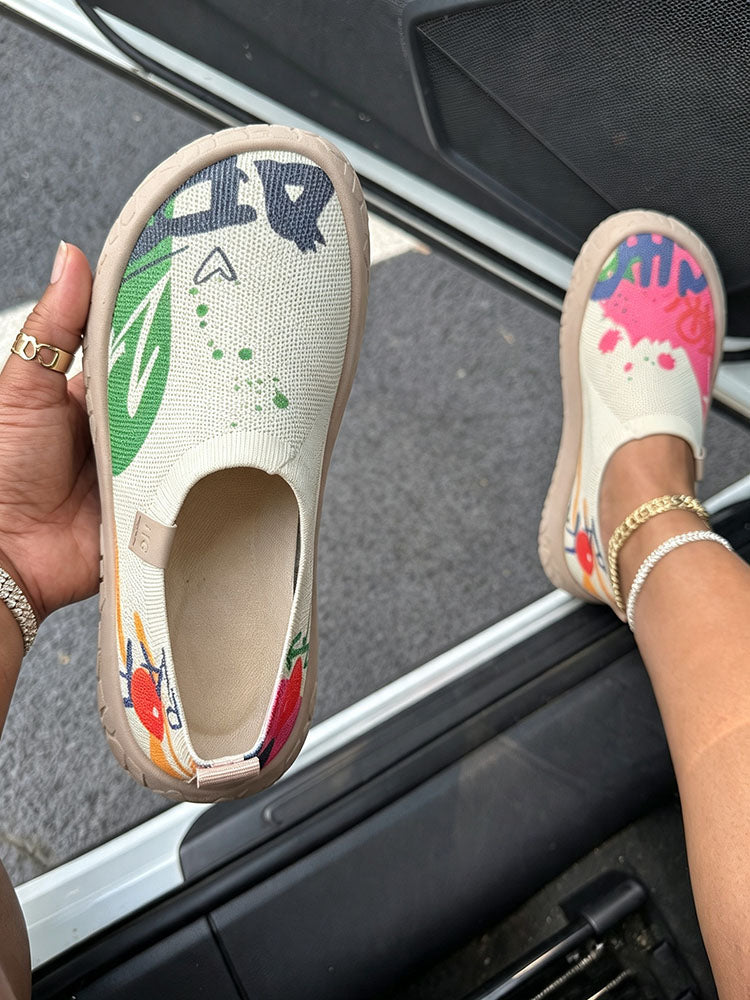 Graffiti Knit Slip-On Loafers