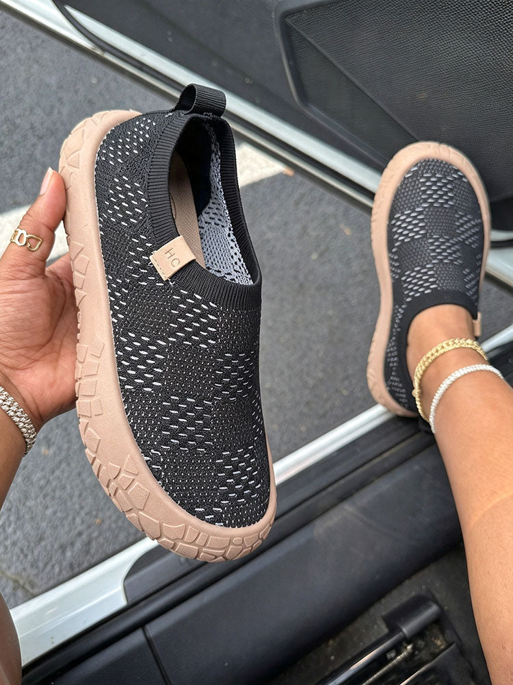 Graffiti Knit Slip-On Loafers