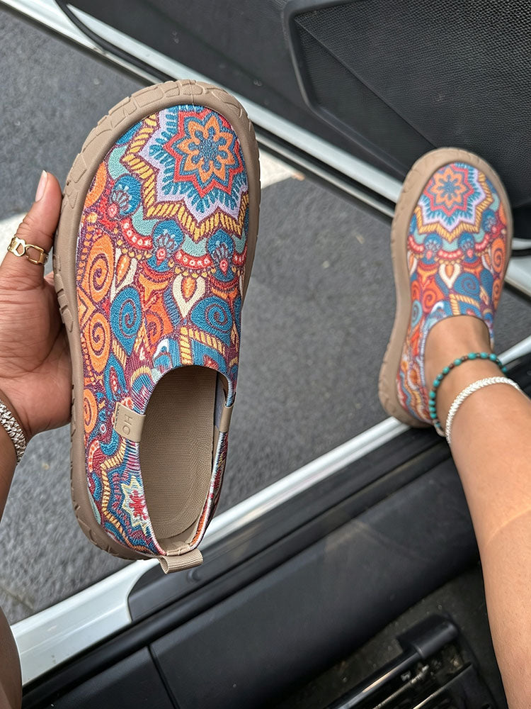 Graffiti Knit Slip-On Loafers