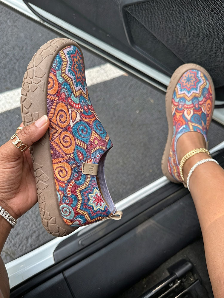 Graffiti Knit Slip-On Loafers