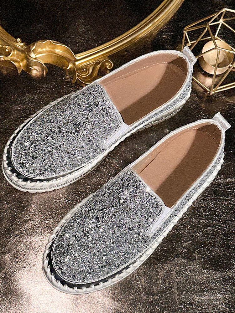 Glitter Slip-On Loafers