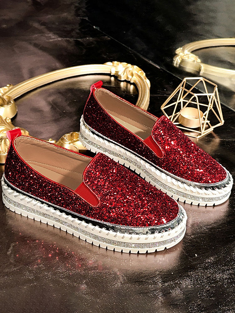 Glitter Slip-On Loafers