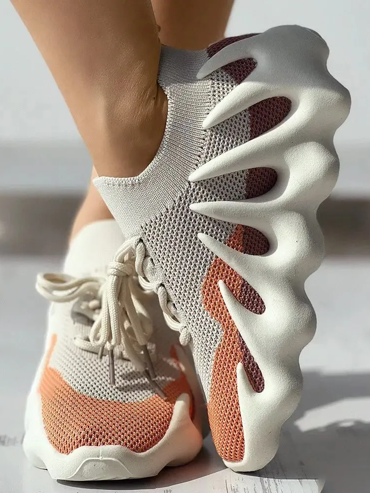 Lace-up Knit Breathable Sneakers - Bold Muse Co