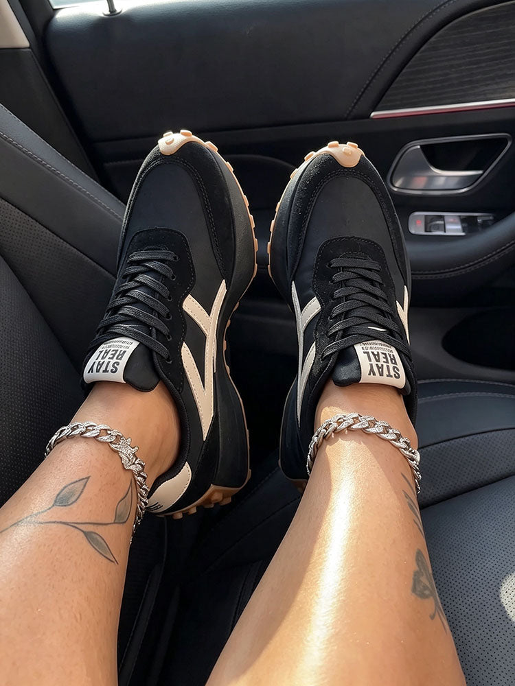 Classic Contrast Platform Sneakers
