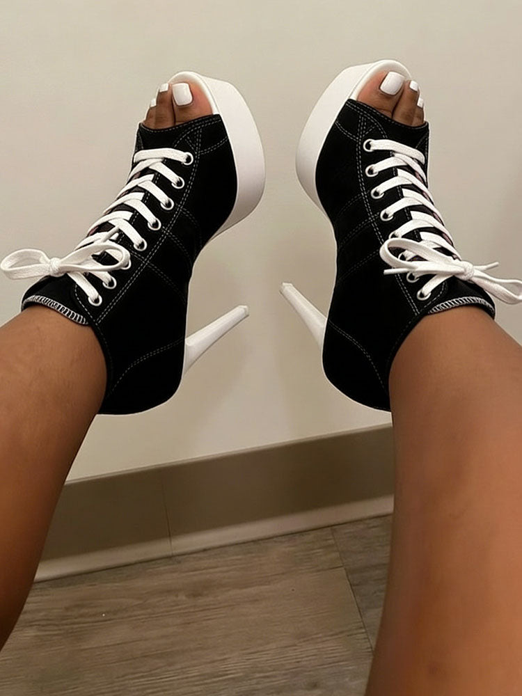 Canvas Platform Sneaker-Heels