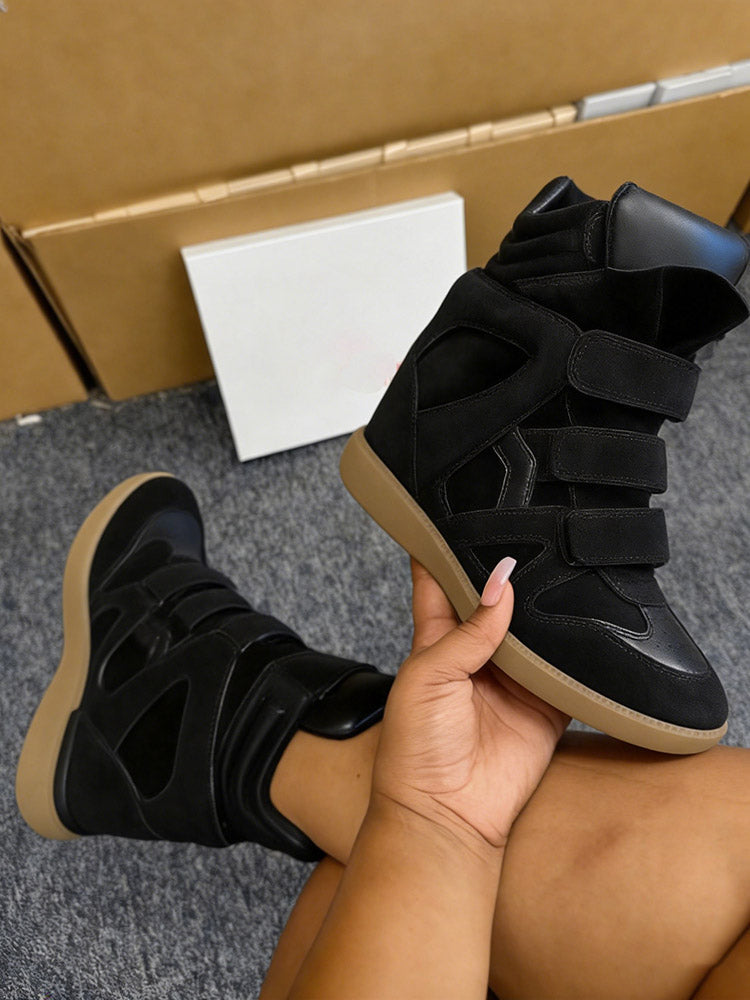 Suede Velcro Wedge Sneakers