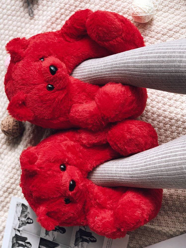 Fluffy Teddy Bear Slippers - Bold Muse Co