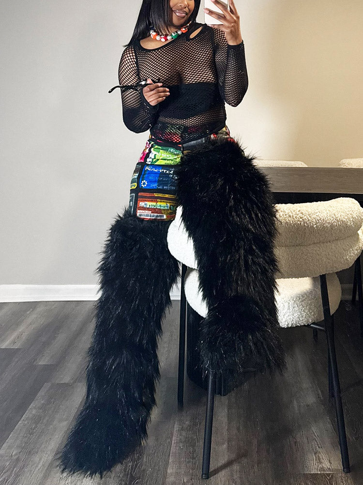 Fluffy Statement Faux Fur Boots