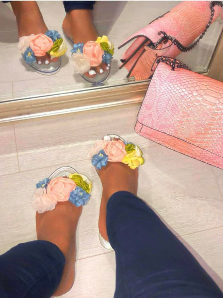 Full Bloom Clear Jelly Sandals - Bold Muse Co