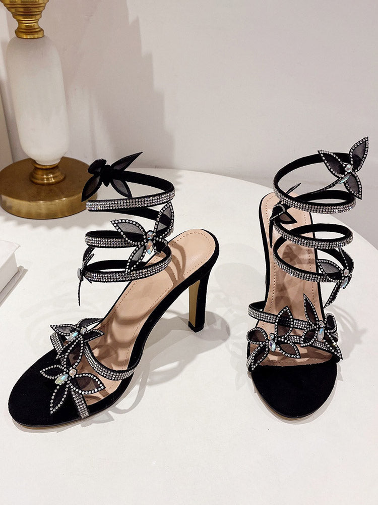 Butterfly Ankle-Wrap Sandals - Bold Muse Co