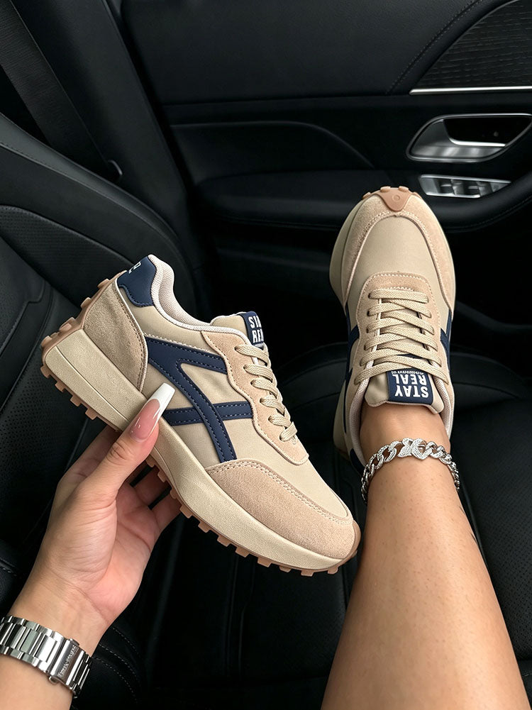 Classic Contrast Platform Sneakers