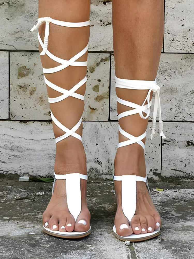 Strap Clip Toe Flat Sandals - Bold Muse Co