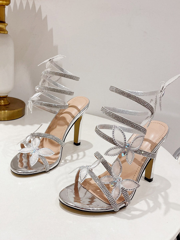 Butterfly Ankle-Wrap Sandals - Bold Muse Co