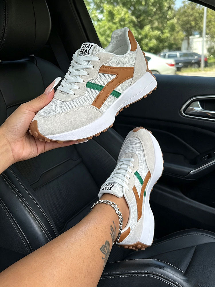 Classic Contrast Platform Sneakers