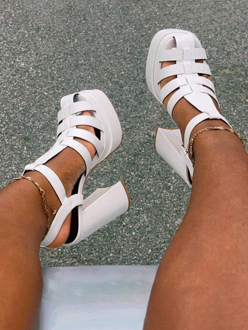 Braid Platform Chunky Heel Sandals - Bold Muse Co
