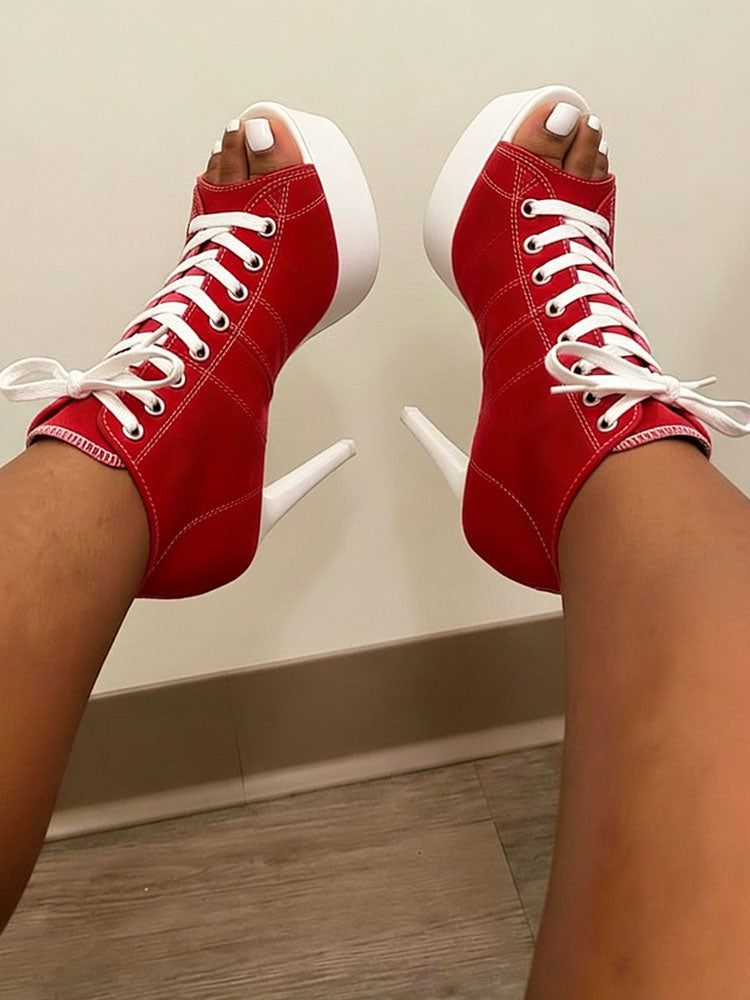 Canvas Platform Sneaker-Heels