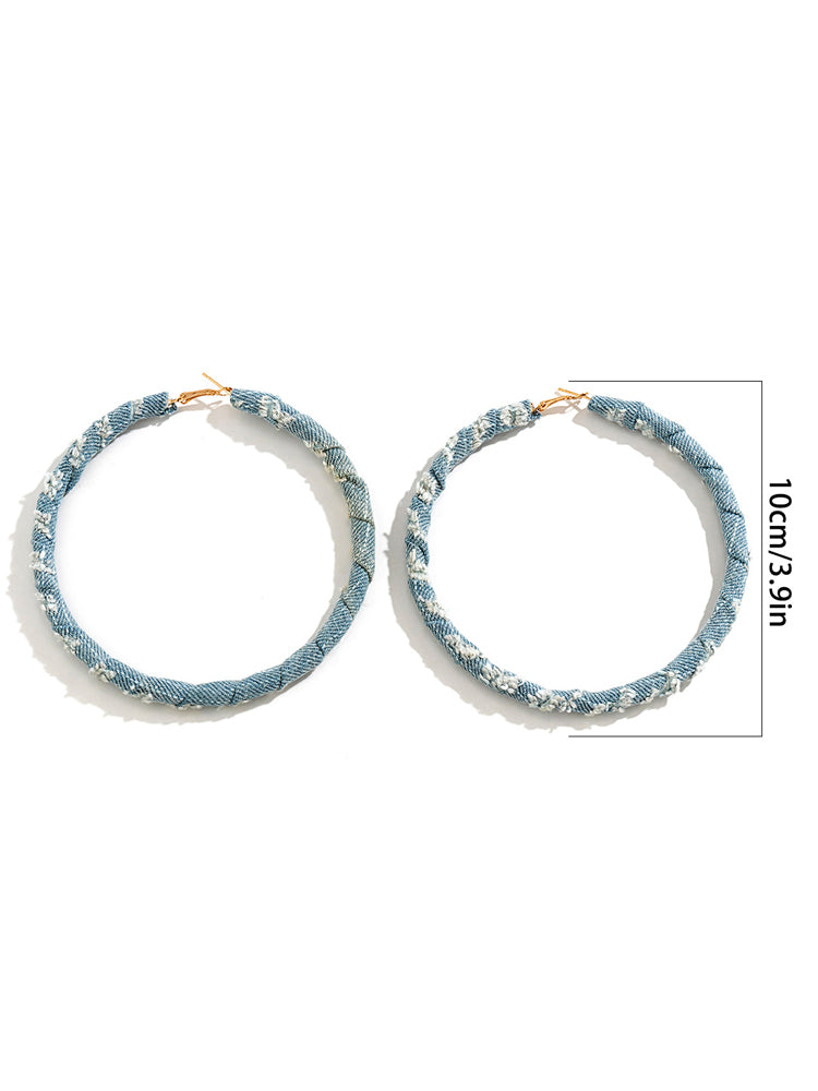 Denim Hoop Earrings - Bold Muse Co