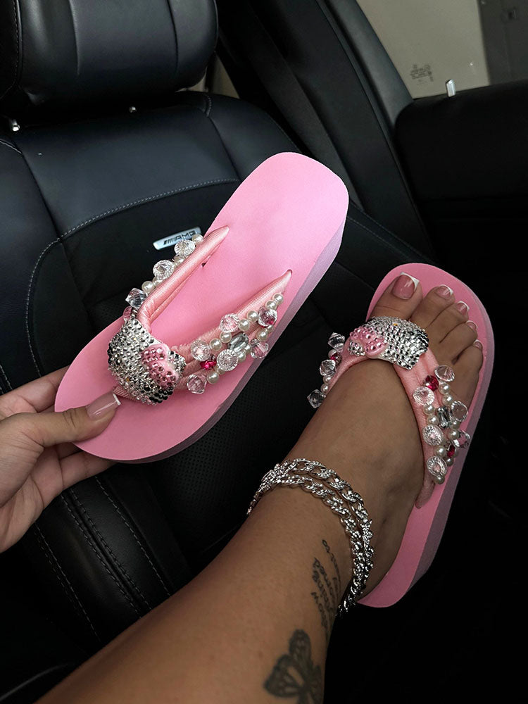 Cute Kitty Platform Flip Flops