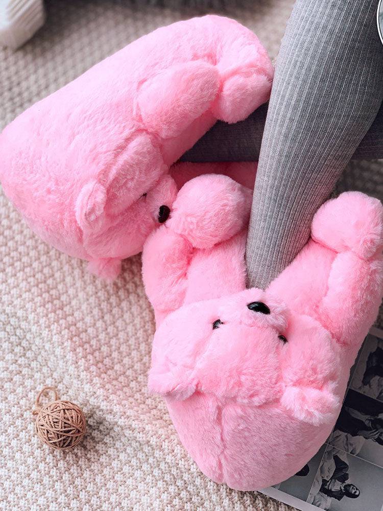 Fluffy Teddy Bear Slippers - Bold Muse Co