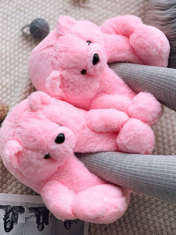 Fluffy Teddy Bear Slippers - Bold Muse Co