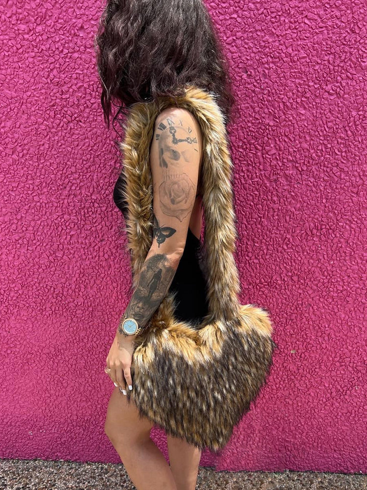 Faux Fur Shoulder Bag