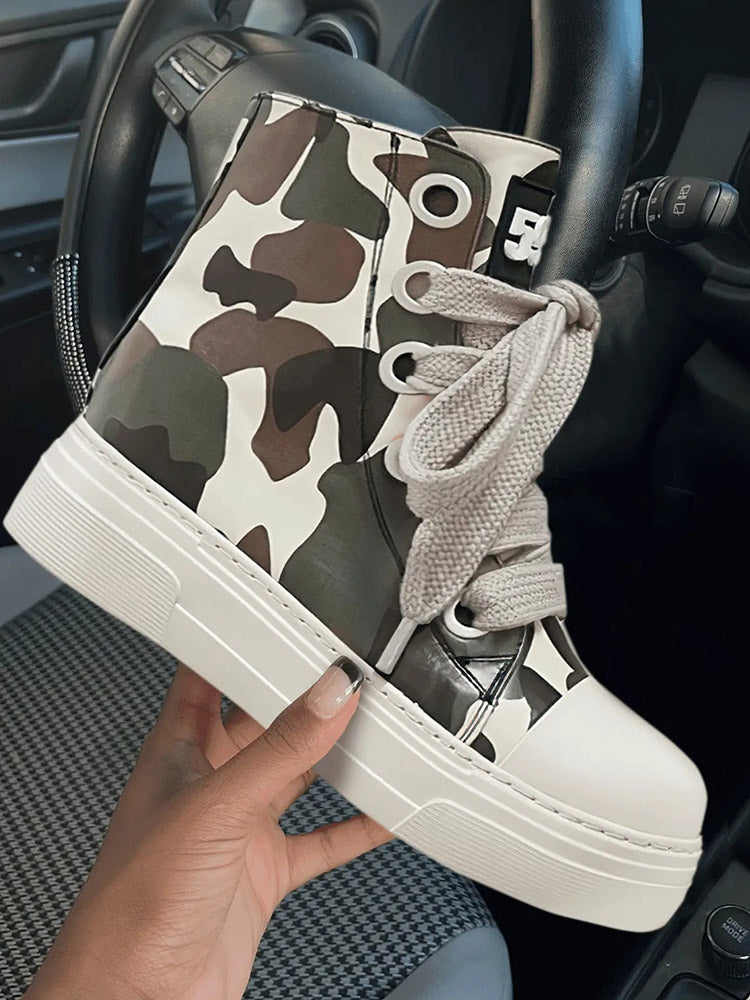 PU High-Top Sneakers - Bold Muse Co