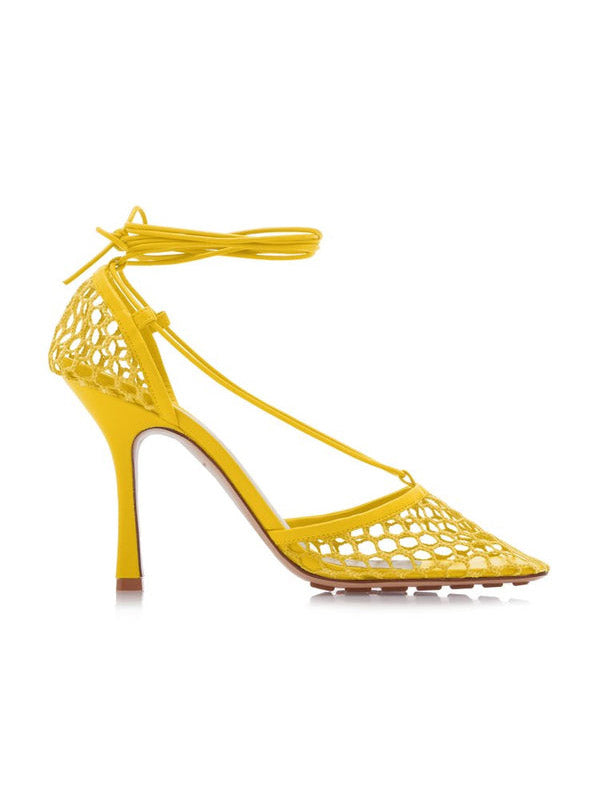 Square Toe Mesh Wrap Sandals - Bold Muse Co