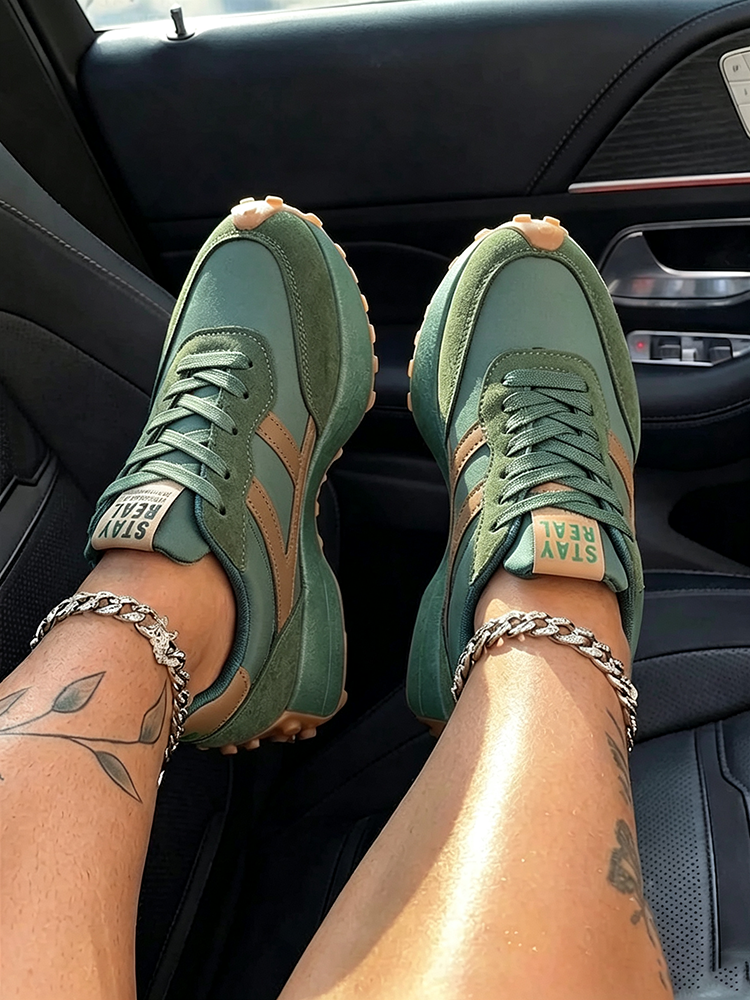 Classic Contrast Platform Sneakers