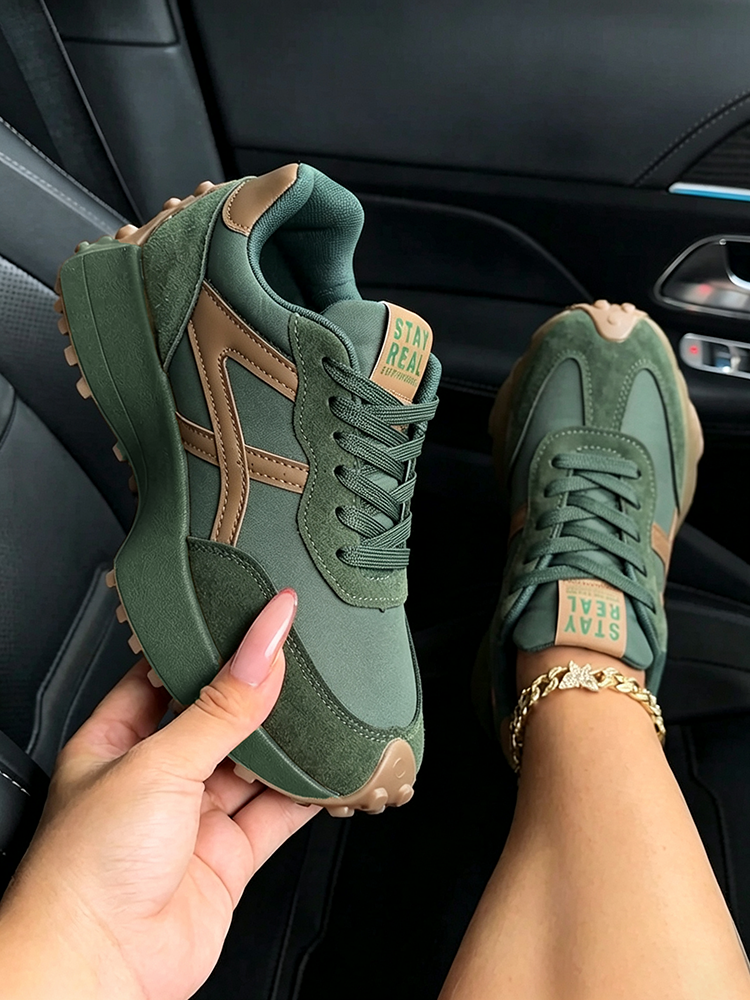 Classic Contrast Platform Sneakers