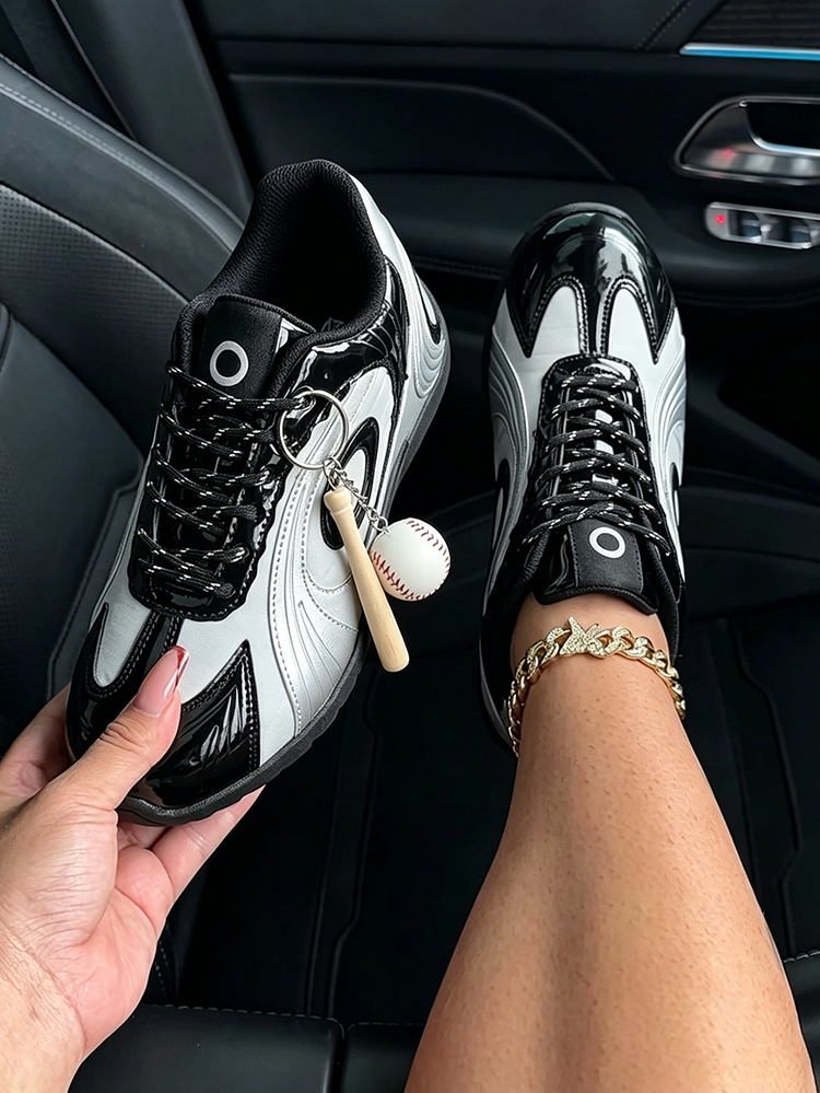 Athletic Contrast Charm Sneakers
