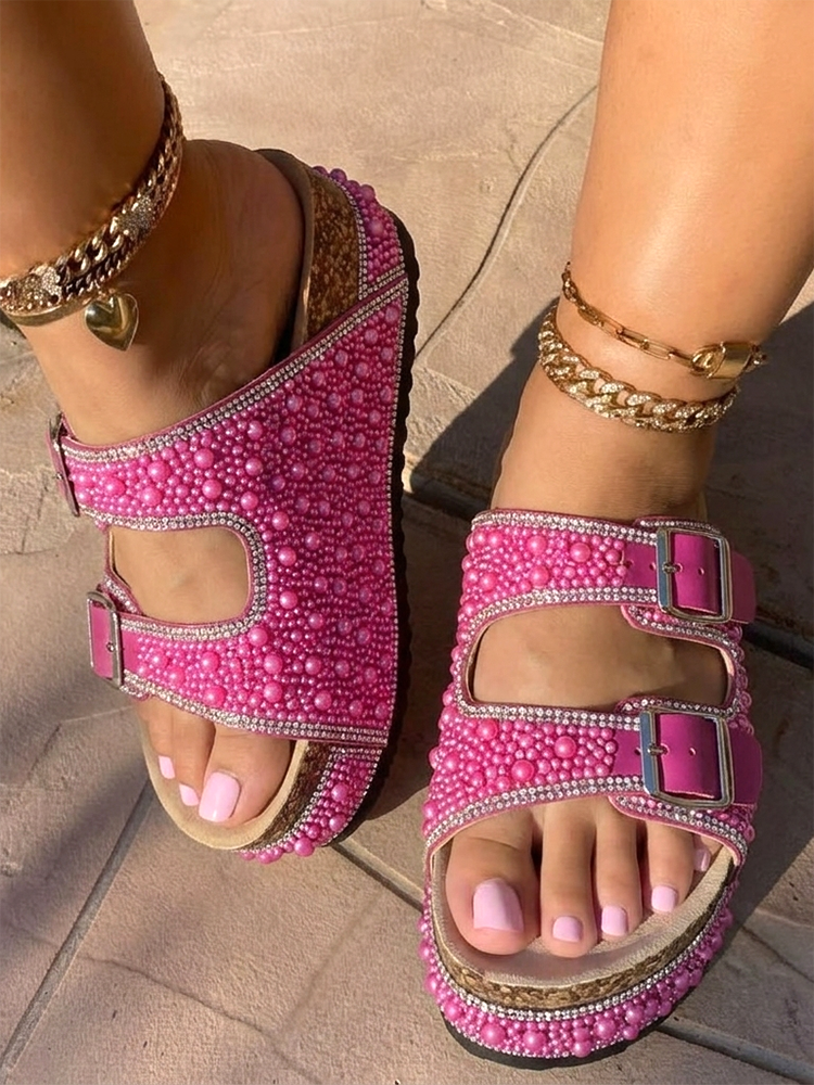 Pearl Double Strap Platform Sandals