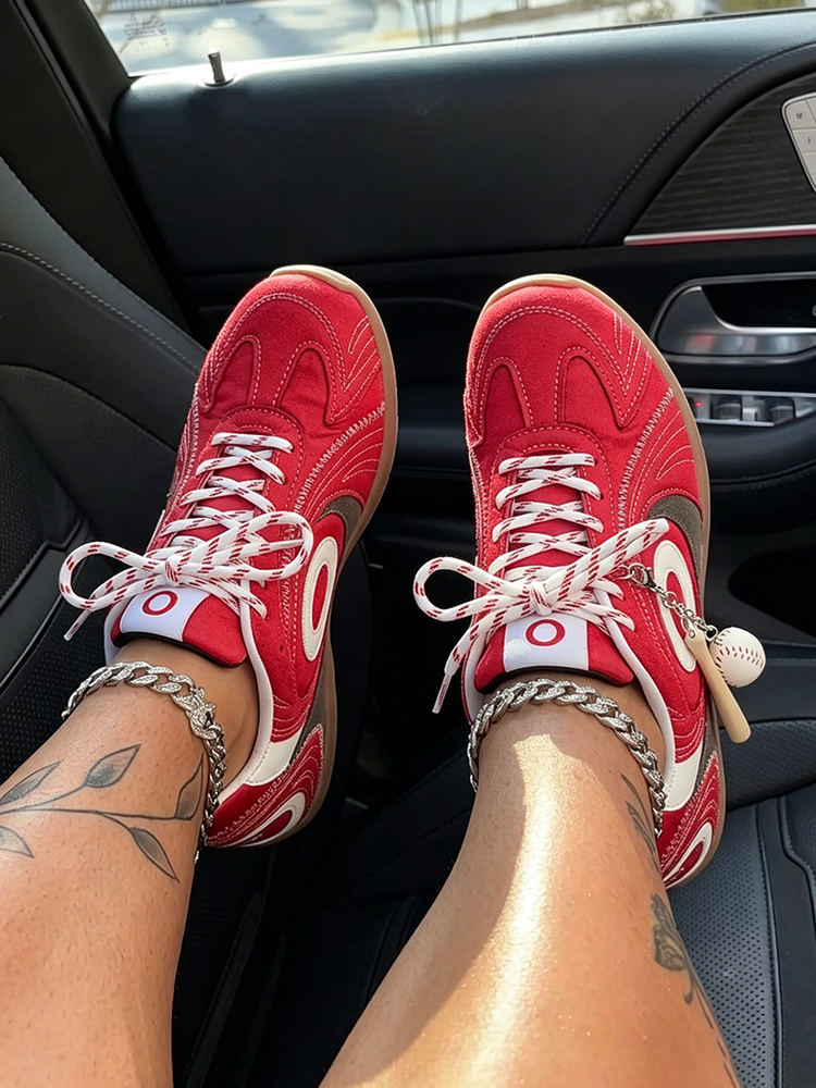 Athletic Contrast Charm Sneakers