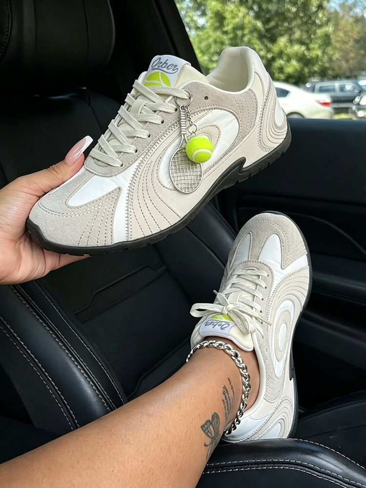 Athletic Contrast Charm Sneakers