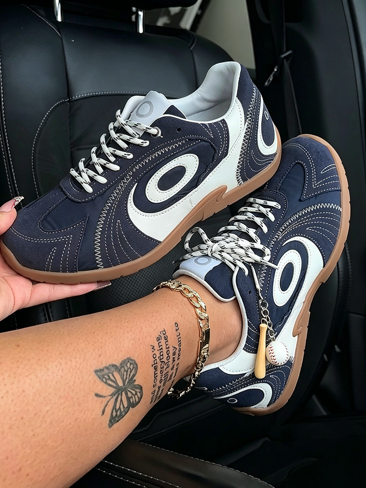 Athletic Contrast Charm Sneakers